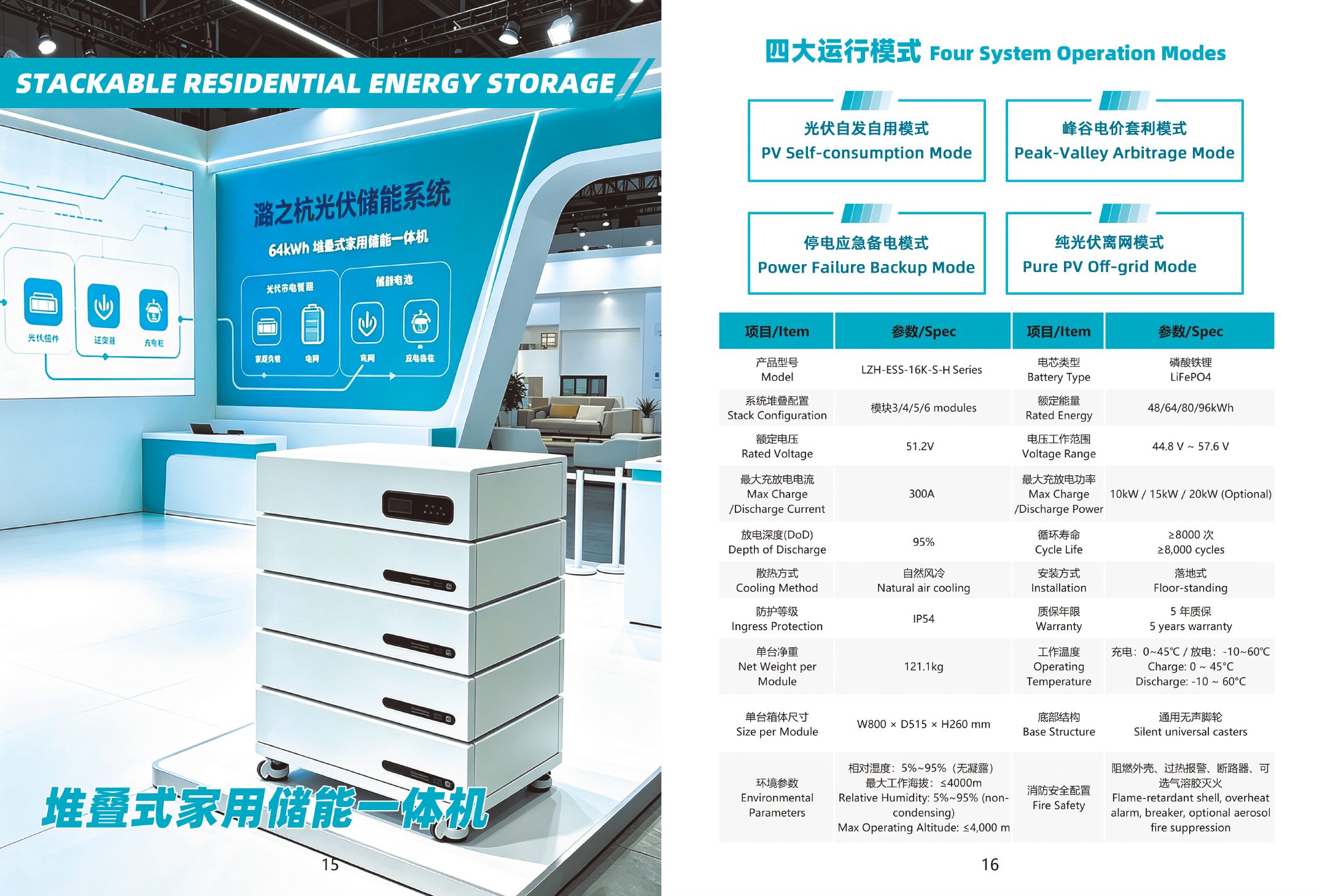 Stackable residential energy storage system